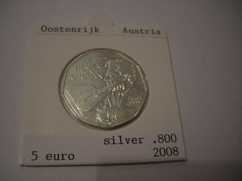 (afbeelding voor) 5 Euro 2008 UNC KARAJAN